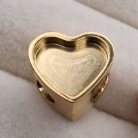 Stainless Steel Heart Bead Gold Colour