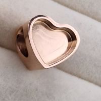 Stainless Steel Heart Bead Rose Gold Colour
