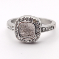 Stainless Steel CZ Pillow Ring