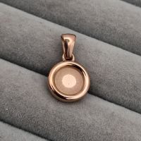 Stainless Steel Circle Button Pendant - rose gold pvd