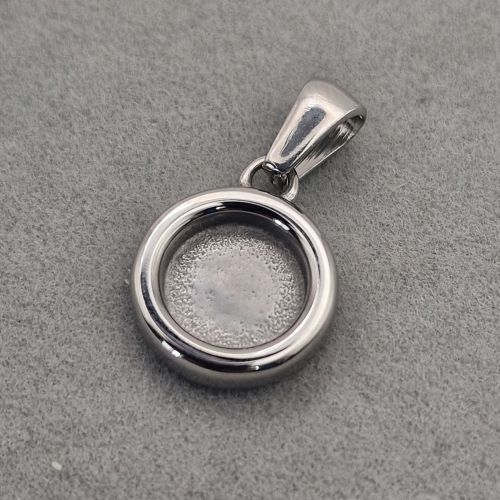 Stainless Steel Circle Button Pendant