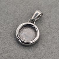 Stainless Steel Circle Button Pendant
