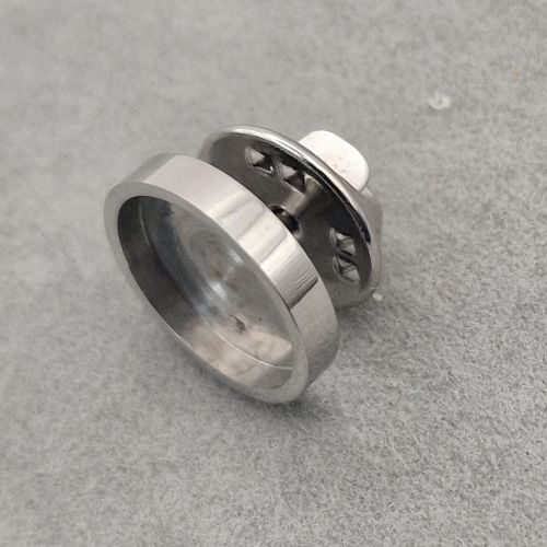 Stainless Steel Circle Lapel brooch or tie pin