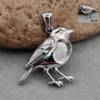 Stainless Steel 3d Robin Pendant