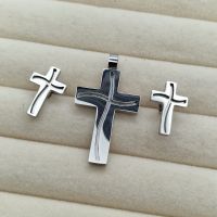 Stainless Steel Cross studs and pendant set