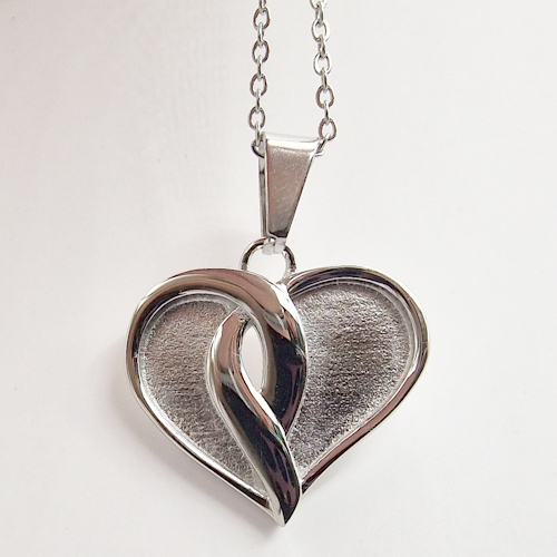 Stainless Steel Crossover Heart Necklace