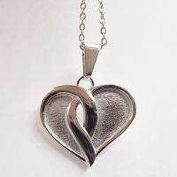 Stainless Steel Crossover Heart Necklace