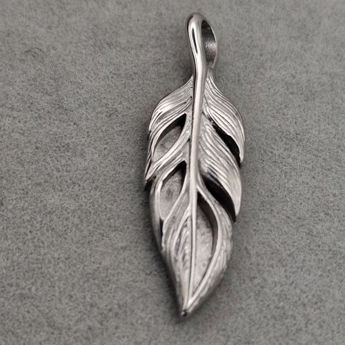 Stainless Steel Feather Pendant
