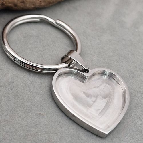 Stainless Steel Heart Keyring
