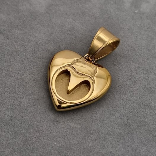 Gold PVD Barefoot hoof Heart Necklace