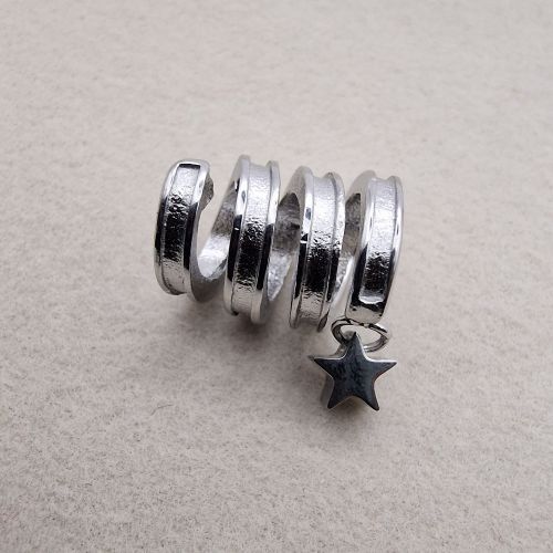 Stainless Steel Spiral Bead with star charm