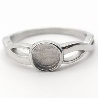 Stainless Steel Circle Cross band Ring