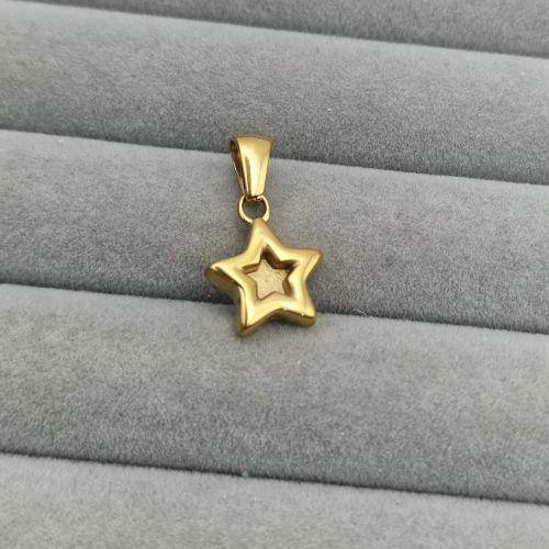 Stainless Steel Mini Star Pendant - gold pvd