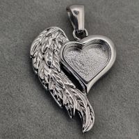 Stainless Steel Angel Wing Heart Pendant